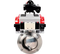 Затвор DN.ru 304-304-EPDM-2W-W-H Ду32 Ру10, с пневмоприводом SA-065, пневмораспределитель, PND1-T10-220VAC NAMUR, БКВ LSB-210 D050-111723