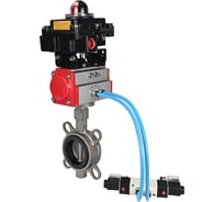 Затвор DN.ru 304-304-EPDM-2W-Fb-H Ду65 Ру16, с пневмоприводом SA-105, пневмораспределитель, PND1-T10-220VAC NAMUR, БКВ LSB-410 D050-111223