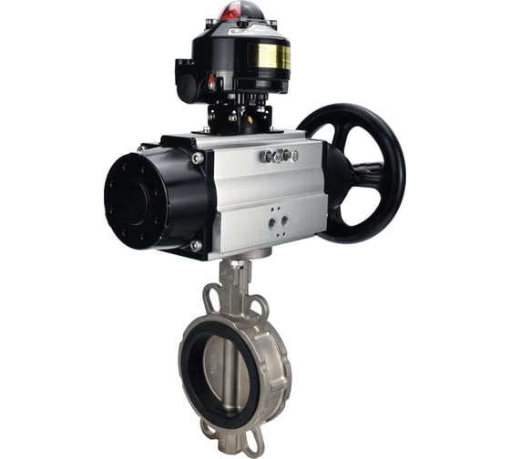 Затвор DN.ru 304-304-EPDM-2W-Fb-H Ду150 Ру16, с пневмоприводом DA-105-1, БКВ LSB-510 D050-107927