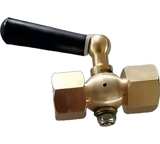 Кран запорный для манометра 57-57-PTFE-3WT-T-H ВР/ВР G1/4-G1/4 Ду15 Ру25 трехходовой, с рукояткой DN.ru D160-89668