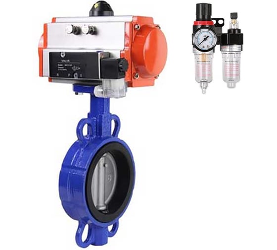 Затвор DN.ru GGG50-316L-EPDM Ду150 Ру16, с пн.прив. SA-130, пн.распр. PND1-T08-220VAC NAMUR, БПВ D050-105368