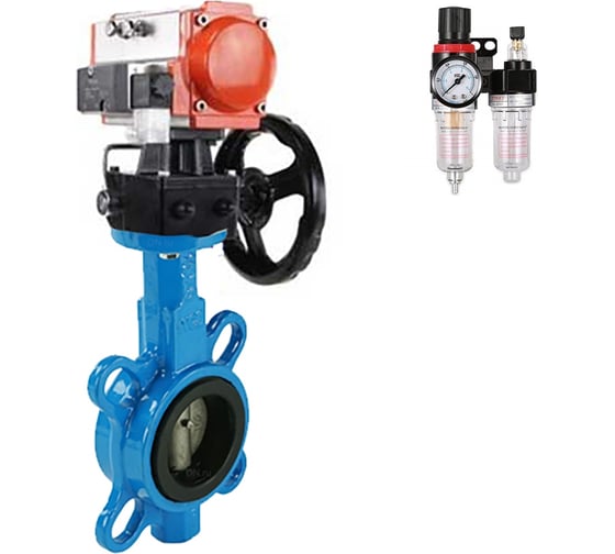 Затвор DN.ru GGG50-316L-EPDM Ду200 Ру16, с пн.прив. DA-130, пн.распр. PND1-T08-220VAC NAMUR, РД HDM-3, БПВ D050-105205