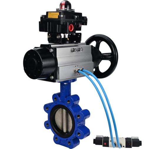 Затвор DN.ru QT450-QT450-NBR-2W-Fb-H Ду150 Ру16 LUG, с пн.прив. DA-105-1, пн.распр. PND1-T10-220VAC NAMUR, БКВ LSB-410 D050-101547