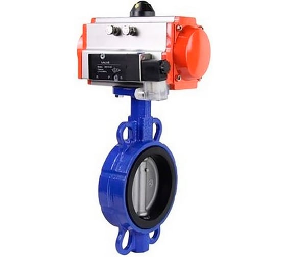 Затвор DN.ru QT450-316-EPDM-2W-Fb-H Ду80 Ру16, с пневмоприводом DA-065, пневмораспределитель PND1-T08-220VAC NAMUR D050-102585 1