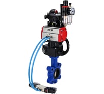 Затвор DN.ru QT450-QT450-EPDM-2W-Fb-H Ду65 Ру16 LUG, с пневмоприводом DA-065, пневмораспределитель PND1-T08-220VAC NAMUR, РД HDM-1, БКВ LSB-210, БПВ D050-101253