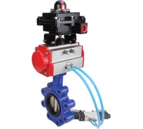 Затвор DN.ru QT450-QT450-EPDM-2W-Fb-H Ду150 Ру16 LUG, с пневмоприводом SA-160, пневмораспределитель PND1-T08-220VAC NAMUR, БКВ LSB-410 D050-101452