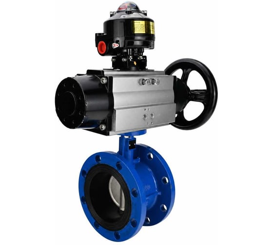 Затвор DN.ru дисковый поворотный GGG40-304-EPDM-2W-F-H Ду65 Ру16 фланцевый с пневмоприводом DA-105-1 и БКВ LSB-510-02ExM12-250 D050-92135