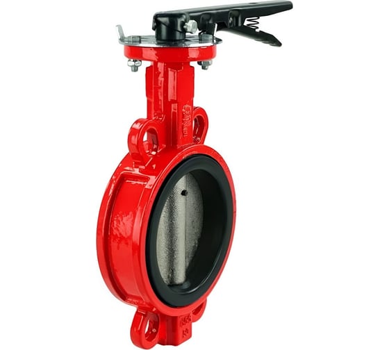 Затвор DN.ru GGG50-GGG40-EPDM-2W-Fb-ISO-H-RED Ду300 Ру16, с рукояткой, красный D050-119140