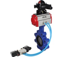 Затвор DN.ru QT450-304-EPDM-2W-Fb-H Ду80 Ру16 LUG, с пн.прив. DA-083, пн.распр. PND1-T10-220VAC NAMUR, БКВ LSB-210 D050-102014