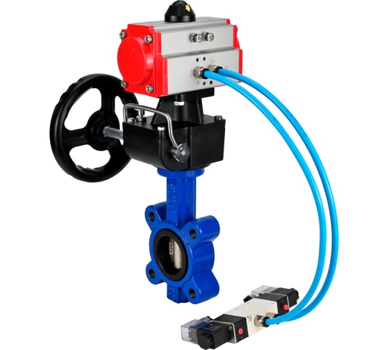 Затвор DN.ru QT450-QT450-NBR-2W-Fb-H Ду80 Ру16 LUG, с пн.прив. DA-083, пн.распр. PND1-T10-220VAC NAMUR, РД HDM-2 D050-101748