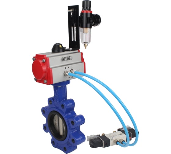 Затвор DN.ru QT450-QT450-NBR-2W-Fb-H Ду125 Ру16 LUG, с пн.прив. DA-105, пн.распр. PND1-T10-220VAC NAMUR, БПВ D050-101672