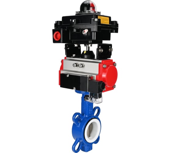 Затвор DN.ru WCB-316L-PTFE Ду100 Ру16, с пн.прив. DA-105, пн.распр. PND2-220VAC NAMUR, БКВ LSB-410 D050-94876