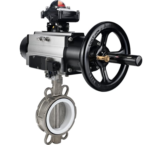 Затвор DN.ru WCB-316L-PTFE Ду125 Ру16, с пн.прив. DA-105-1, пн.распр. PND2-24VDC NAMUR, БКВ LSB-210 D050-95315