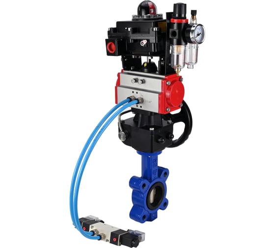 Затвор DN.ru QT450-QT450-NBR-2W-Fb-H Ду150 Ру16 LUG, с пн.прив DA-105, пн.расп PND1-T10-220VAC NAMUR, РД HDM-3, БКВ LSB-410, БПВ D050-101721