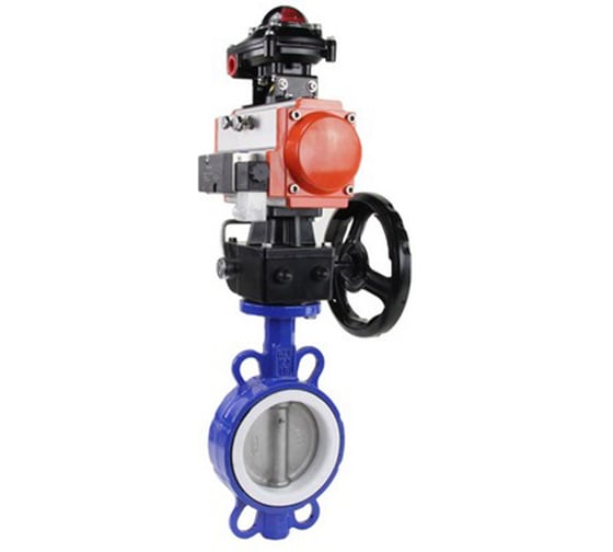 Затвор DN.ru WCB-316L-PTFE Ду65 Ру16, с пн.прив. DA-083, пн.распр. PND1-T08-220VAC NAMUR, БКВ LSB-210, РД HDM-2 D050-118196