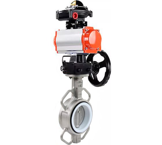 Затвор DN.ru WCB-316L-PTFE Ду150 Ру16, с пн.прив. DA-130, БКВ LSB-410, РД HDM-3 D050-95158