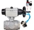 Кран шаровой DN.ru 316-316-PTFE-SP-T-ISO-H WDVF Ду65 Ру40, L-тип, с пневмоприводом DA-105-1, пневмораспределитель, PND1-T08-220VAC, БПВ D160-87961 1