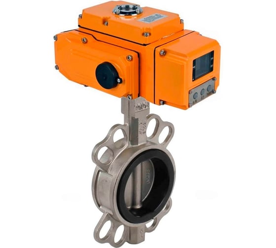 Затвор DN.ru дисковый 304-304-VITON-2W-Fb-H Ду65 Ру16, электропривод QT-005-220В-0-10В-HARK D050-89124