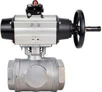 Кран шаровой DN.ru 316-316-PTFE-SP-T-ISO-H WDVF Ду65 Ру40, L-тип, с пн.прив. DA-105-1, БКВ LSB-410 D160-84103
