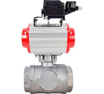 Кран шаровой DN.ru 316-316-PTFE-SP-T-ISO-H WDVF Ду32 Ру63, L-тип, с пн.прив. DA-083, позиционером EPRP1-NU-0-08 D160-84384