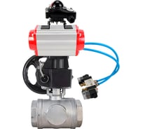 Кран шаровой DN.ru 316-316-PTFE-SP-T-ISO-H WDVF Ду25 Ру63, Т-тип, с пн.прив. DA-065, пн.распр. PND1-T08-220VAC, БКВ LSB-210, РД HDM-1 D160-88133