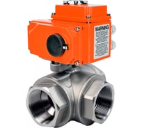 Кран шаровой DN.ru RP.SS316.200.MM.010(-100)-ISO L-тип Ду100 Ру40, с электроприводом QT2-008-380VAC D160-86712