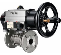 Кран шаровой DN.ru КШФПТ.304.180 Ду100 Ру16, фланц., PTFE, 17х17, с пн.приводом DA-105-1 и пн.распред PND1-S2EM-52-2-T08-220VAC D160-80985