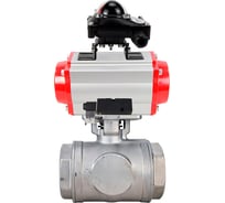 Кран шаровой DN.ru 316-316-PTFE-SP-T-ISO-H WDVF Ду32 Ру63, L-тип, с пн.прив. DA-083, пн.распр. PND2-220VAC NAMUR, БКВ LSB-210 D160-84006