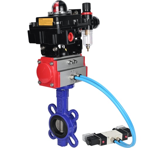 Затвор DN.ru QT450-316-EPDM-2W-Fb-H Ду65 Ру16, с пн.прив SA-083, пн.расп PND1-T10-220VAC NAMUR, БКВ LSB-410, БПВ D050-102917 1