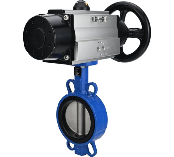 Затвор DN.ru QT450-304-EPDM-2W-Fb-ISO-H Ду125 Ру25, с пн.прив. DA-105-1 со штурвалом D050-96772
