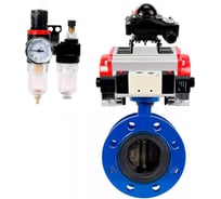 Затвор DN.ru GGG40-304-EPDM-2W-F Ду300 Ру16, с пневмоприводом DA-210, пневмораспределитель PND1-T08-220VAC NAMUR, БКВ LSB-210, БПВ D050-104535