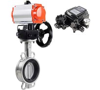 Затвор дисковый поворотный DN.ru 316L-316L-VITON Ду300 Ру16L с пн.приводом DA-140, руч.дубл. HDM-4 и позиц. EPRP1-NU-0-08 D050-93640