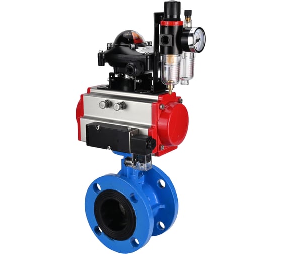 Затвор DN.ru GGG40-GGG40-EPDM-2W-F-H Ду200 Ру16 с пн.приводом DA-140, пн.распр. PND2-S1EM-52-1NC-J08-220VAC NAMUR, БКВ LSB-210 и БПВ D050-90356 1