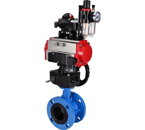 Затвор DN.ru GGG40-GGG40-EPDM-2W-F-H Ду200 Ру16 с пн.прив. DA-140, пн.распр. PND2-S1EM-52-1NC-J08-24VDC, БКВ LSB-210, дубл. HDM-2, БПВ D050-90475 1