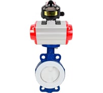 Затвор DN.ru WCB-WCB-PTFE-PTFE-Fb-H Ду100 Ру16 с пневмоприводом SA-130 и БКВ LSB-510 D050-91990