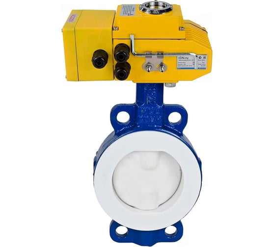 Затвор DN.ru WCB-WCB-PTFE-PTFE-Fb-H Ду80 Ру16 с эл. приводом QT-010-220В-4-20мА-DAR D050-92107