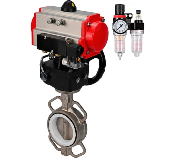 Затвор DN.ru WCB-316L-PTFE Ду40 Ру16, с пн.прив. DA-083, пн.распр. PND2-220VAC NAMUR, РД HDM-2, БПВ D050-95223 1