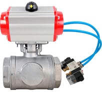 Кран шаровой DN.ru 316-316-PTFE-SP-T-ISO-H WDVF Ду25 Ру63, Т-тип, с пн.прив. DA-065, пн.распр. PND1-T08-220VAC D160-88121
