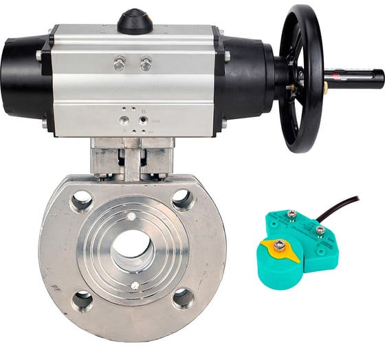 Кран шаровой DN.ru 316-316-PTFE-FP-Fb-ISO-H WDVF Ду100 Ру16, с пн.прив. DA-105-1, МППП-200 D160-86775