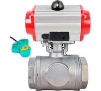 Кран шаровой DN.ru 316-316-PTFE-SP-T-ISO-H WDVF Ду65 Ру40, L-тип, с пн.прив. DA-105, пн.распр. PND2-24VDC NAMUR, МППП-200 D160-83881