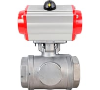 Кран шаровой DN.ru 316-316-PTFE-SP-T-ISO-H WDVF Ду65 Ру40, L-тип, с пн.прив. SA-140 D160-83790