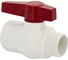Кран шаровый Санакс 1 1/2" г/ш, резьбовой, ручка-рычаг, серия МАК, из ПВХ (PVC-U) пластика, цвет БЕЛЫЙ. 497 3