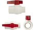 Кран шаровый Санакс 1 1/2" г/ш, резьбовой, ручка-рычаг, серия МАК, из ПВХ (PVC-U) пластика, цвет БЕЛЫЙ. 497 4