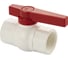 Кран шаровый Санакс 1 1/2" г/г, резьбовой, ручка-рычаг, серия МАК, из ПВХ (PVC-U) пластика, цвет БЕЛЫЙ. 477 1