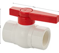 Кран шаровый Санакс 1 1/4" г/г, резьбовой, ручка-рычаг, серия МАК, из ПВХ (PVC-U) пластика, цвет БЕЛЫЙ. 476