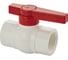 Кран шаровый Санакс 1 1/4" г/г, резьбовой, ручка-рычаг, серия МАК, из ПВХ (PVC-U) пластика, цвет БЕЛЫЙ. 476 2