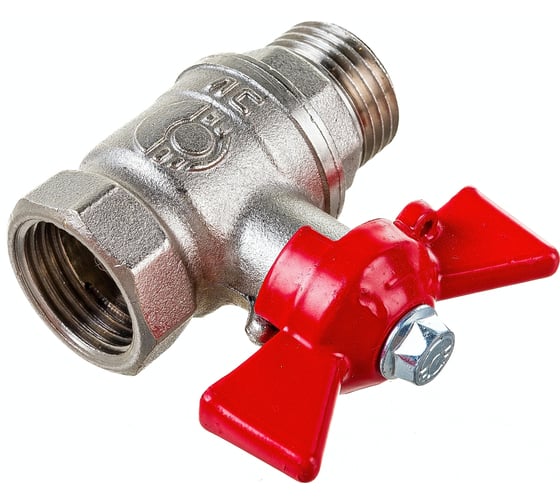 Шаровой кран для воды VALFEX OPTIMA 1/2" ВР/НР бабочка, никелированная латунь VF.218.NLB1.012.Bir