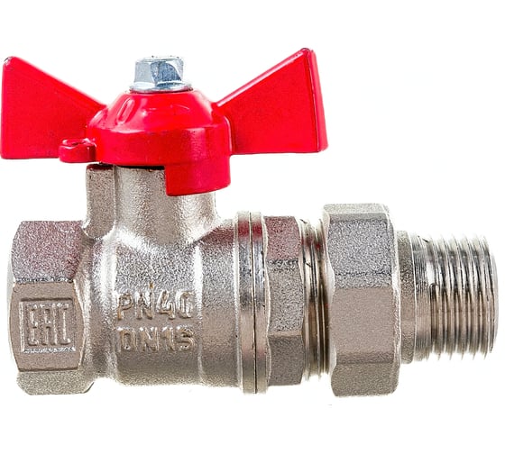 Шаровой для воды VALFEX 1/2" ВР/НР бабочка, американка, латунный VF.227.NB1.012.Bir