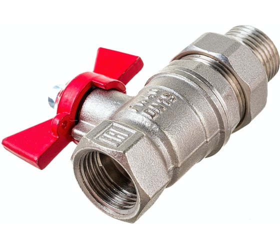 Шаровой для воды VALFEX 1/2" ВР/НР бабочка, американка, латунный VF.227.NB1.012.Bir