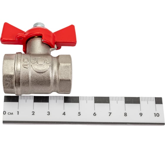 Шаровой кран для воды VALFEX OPTIMA 1/2" ВР/ВР бабочка, никелированная латунь VF.217.NLB1.012.Bir